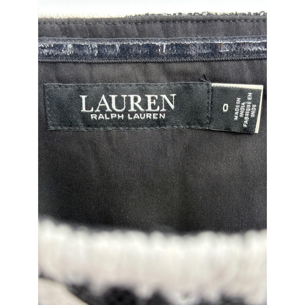 Lauren Ralph Lauren Black White Floral Embroidered Crop Top Cami Size 0 - Picture 4 of 9
